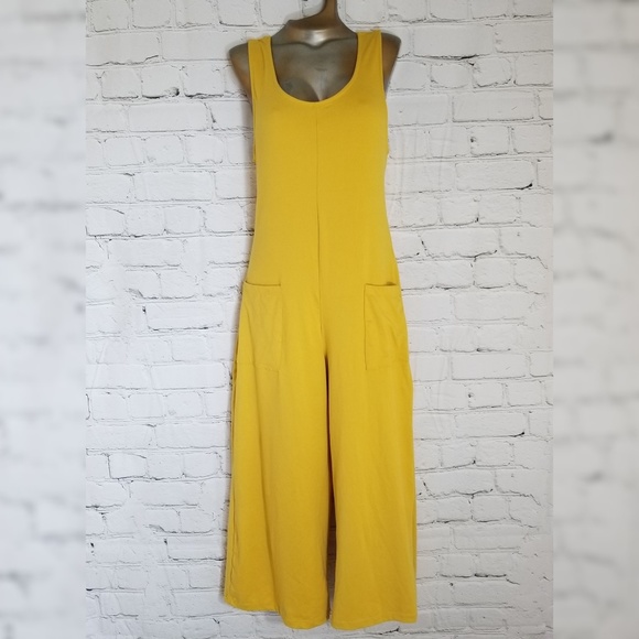 Nwt Yellow Strech Pocket Jumpsuit - Picture 3 of 8